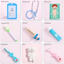 Wooden Dentist Toys for Kids Pretend Play Toy Doctor Dentist Playset Medical Kit Role Play Educational Learning Toys for Todd...