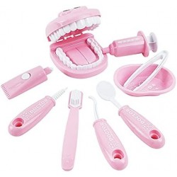 Bundle 19PCS - 9PCS Plastic Simulation Dentist Play Set （Pink） + 10PCS Plastic Dinosaur Simulation Dentist Play Set (Purple) ...