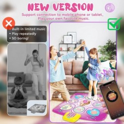 Dance Mat for Kids Upgraded Bluetooth Dance Mat for Kids Ages 4-8 Toys for Girls Musical Dance Pad Kids Game Step Play Mat Ad...