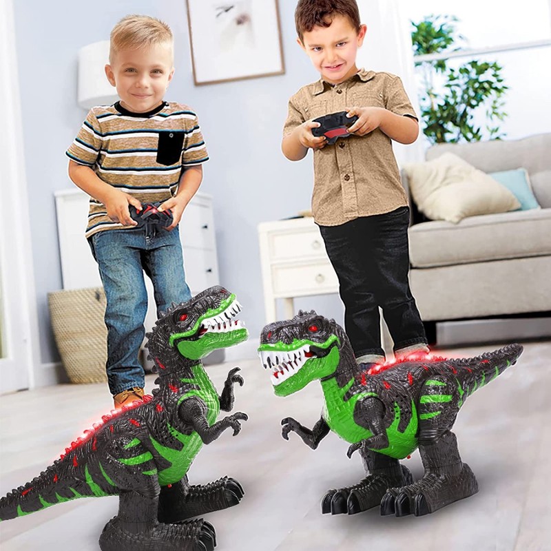 2.4G Remote Control Dinosaur Jurassic Tyrannosaurus Toy for Kids 3 4 5 6 7 Years Electric Stunt RC Walking T-rex Robot Toy wi...