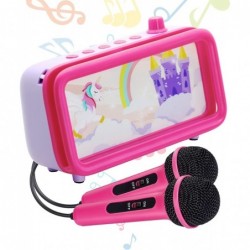 Kids Karaoke Machine with 2 Microphones for Girls Boys Rechargeable Toddler Karaoke Speaker for Singing Portable Children Sin...