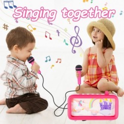 Kids Karaoke Machine with 2 Microphones for Girls Boys Rechargeable Toddler Karaoke Speaker for Singing Portable Children Sin...