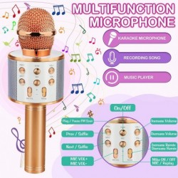 Kids Toys for 5 6 7 8 9 Year Old Girls Handheld Bluetooth Karaoke Microphone for Kids Gifts for Teenage Girls Christmas Birth...