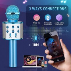 Wireless Karaoke Microphone for Kids Kid Toy Microphone for Boy Girl Birthday Gifts Stocking Stuffers for 3-12 Year Old Girls...