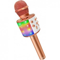 Karaoke Microphone for Kids Carpool Karaoke Microphone Wireless Bluetooth Birthday Gifts Toys for 4-12 Year Old Girls Kids Ro...