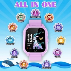 Smart Watch for Kids Waterproof Boys Girls Learning Toys Watches with 26 Puzzle Games Camera Video Music Player Pedometer HD ...