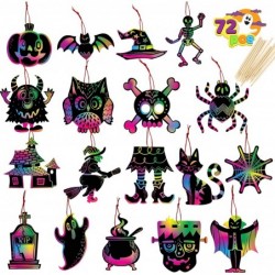 72 Pcs Halloween Crafts for Kids Halloween Scratch with 18 Designs for Arts and Crafts Activity Book Trick-or-Treating Hallow...