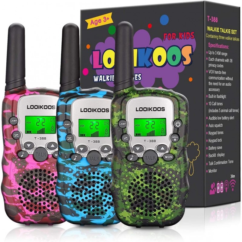 Walkie Talkies for Kids 3 KMs Long Range Walky Talky Radio Kid Toy Gifts for Boys and Girls 3 Pack $41.53 Kids' Walkie Talkies