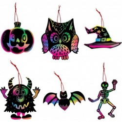 72 Pcs Halloween Crafts for Kids Halloween Scratch with 18 Designs for Arts and Crafts Activity Book Trick-or-Treating Hallow...