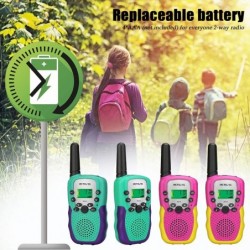 RA18 Walkie Talkies for Kids 4 Pack Toys Radio with 22 CH LCD Flashlight for 6-12 Year Old Girls Boys Long Range Family Campi...