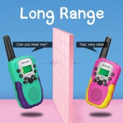 RA18 Walkie Talkies for Kids 4 Pack Toys Radio with 22 CH LCD Flashlight for 6-12 Year Old Girls Boys Long Range Family Campi...