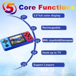 Handheld Game Console for Kids Preloaded 270 Classic Retro Games with 3.0'' Color Display and Gamepad Rechargeable Arcade Gam...