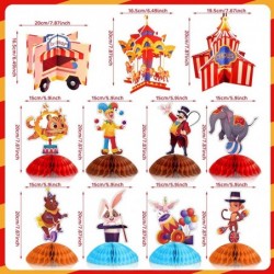 11 Pieces Circus Carnival Honeycomb Centerpieces Circus Carnival Animals Topper Circus Table Decor for Kids Birthday Baby Sho...