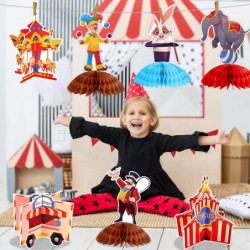 11 Pieces Circus Carnival Honeycomb Centerpieces Circus Carnival Animals Topper Circus Table Decor for Kids Birthday Baby Sho...