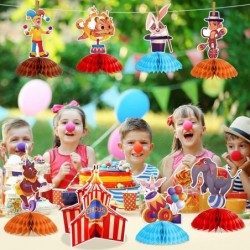 11 Pieces Circus Carnival Honeycomb Centerpieces Circus Carnival Animals Topper Circus Table Decor for Kids Birthday Baby Sho...