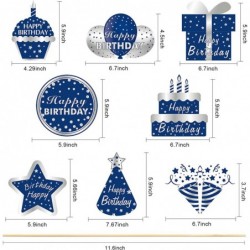 24pcs Happy Birthday Decorations Table Topper for Men Blue Silver Happy Birthday Table Centerpiece Sticks Party Supplies Happ...