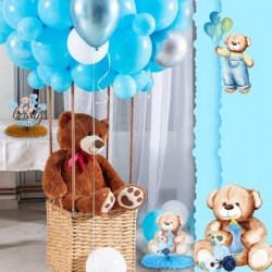 12 Pcs Bear Centerpieces for Tables Bear Honeycomb Centerpiece Baby Shower Decorations Gender Reveal Boy Baby Shower Centerpi...