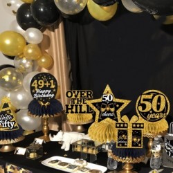 8Pcs Over The Hill Party Supplies 50th Honeycomb Centerpieces 50th Birthday Decorations Men Table Decorations Over The Hill B...