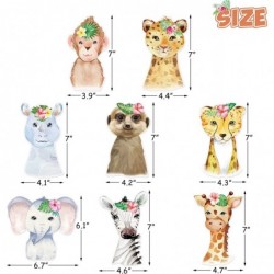 24PCS Floral Safari Animals Centerpiece Sticks Pink Jungle Animals Baby Shower Party Decorations Shaped Cutouts Table Toppers...