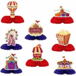 Circus Carnival Honeycomb Centerpieces Red Yellow Striped Circus Tent Welcome to Carnival Theme Table Toppers Decor for Carni...