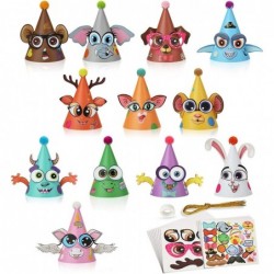 Party Hats Birthday Arts and Crafts for Kids Activities Kit Make Your Own Animal Monster Paper Fun Hat Party Favor Games Supp...