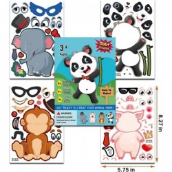 Make a Face Stickers Sheets 24 Sheets Make Your Own Panda Monkey Pig Mix and Match Animal Stickers DIY Stickers for Kids Art ...