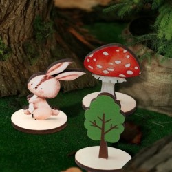 16 Pcs Woodland Animals Wood Table Centerpieces Forest Animals Cutout Shapes Creatures Table Topper for Woodland Camping Baby...