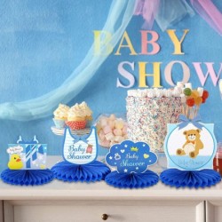 9 Pieces Baby Shower Centerpieces for Boys Baby Shower Decorations for Boy Blue Theme Gender Reveal Party Baby Shower Table C...