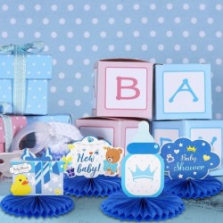 9 Pieces Baby Shower Centerpieces for Boys Baby Shower Decorations for Boy Blue Theme Gender Reveal Party Baby Shower Table C...