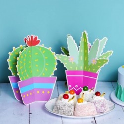 12 Set Cactus Paper Party Decorations Kit 6 Style Cactus Table Centerpieces Cactus Paper Cutouts for Fiesta Birthday Baby Sho...