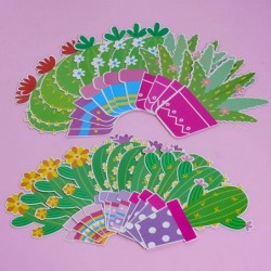 12 Set Cactus Paper Party Decorations Kit 6 Style Cactus Table Centerpieces Cactus Paper Cutouts for Fiesta Birthday Baby Sho...