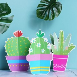 12 Set Cactus Paper Party Decorations Kit 6 Style Cactus Table Centerpieces Cactus Paper Cutouts for Fiesta Birthday Baby Sho...