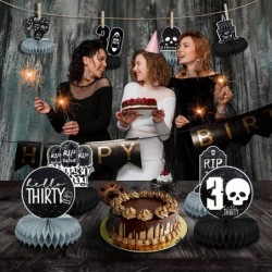 30th Birthday Decorations | Death To My 20s Honeycomb Centerpieces Glitter Black | Rip To My 20s Birthday Decorations Funeral...