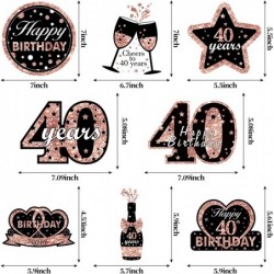 Rose Gold 40th Birthday Decorations Women Table Honeycomb Centerpiece Happy 40 Birthday Table Topper Sign Party Supplies Fort...