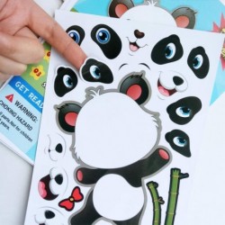 Make a Face Stickers Sheets 24 Sheets Make Your Own Panda Monkey Pig Mix and Match Animal Stickers DIY Stickers for Kids Art ...