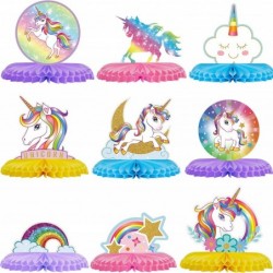 9 Pieces Unicorn Rainbow Honeycomb Centerpiece Unicorn Table Topper Unicorn Party Decorations Rainbow Cloud Centerpieces for ...