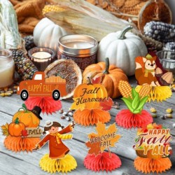 Fall Party Decorations 8pcs Fall Table Decorations Centerpieces Fall Decorations for Party Honeycomb Centerpiece 3d Double Si...