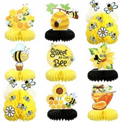 Bumble Bee Party Decorations 9 Pack Honey Bee Honeycomb Table Centerpieces for Bee Baby Shower Birthday Party Gender Reveal D...