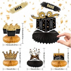 Birthday Honeycomb Centerpiece Birthday Table Centerpiece Topper Decor for Birthday Party Decoration Gold & Black $17.51 Kids...