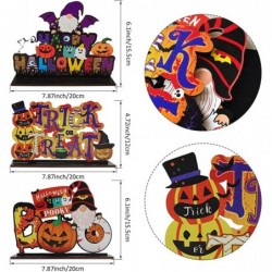 3 Pieces Happy Halloween Table Decoration Pumpkin Table Centerpiece Boo Sign Wooden Candy Day for Halloween Party Dinner Coff...