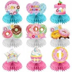 9pcs Donut 1st Birthday Party Decorations Table Honeycomb Centerpieces Donut First Birthday Theme Table Party Supplies Doughn...