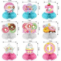 9pcs Donut 1st Birthday Party Decorations Table Honeycomb Centerpieces Donut First Birthday Theme Table Party Supplies Doughn...