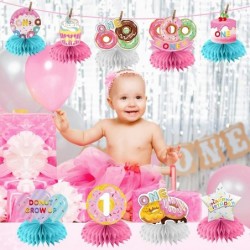 9pcs Donut 1st Birthday Party Decorations Table Honeycomb Centerpieces Donut First Birthday Theme Table Party Supplies Doughn...