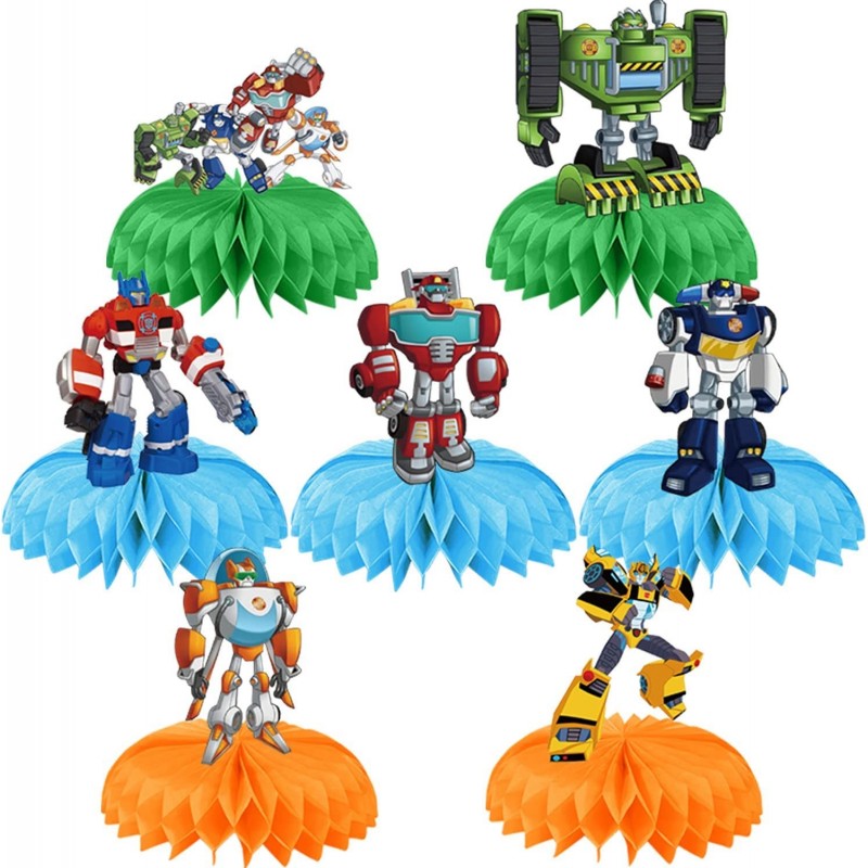 Rescue Bots Birthday Party Supplies The Rescue Bots Birthday Party Supplies Honeycomb Centerpiece 7 Pcs Trans_formers Party S...