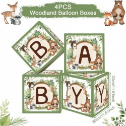 Woodland Baby Shower Decorations Boxes for Boy Girl 4Pcs Sage Green BABY Blocks with Letters for Neutral Gender Reveal Party ...