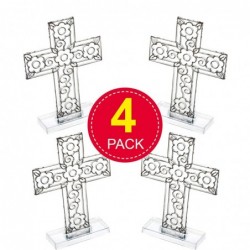 Baker Ross-AG321 Cross Stand-up Suncatchers for Children to Colour-In Decorate and Personalise Easter Christian Crafts (Pack ...