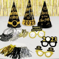 New Years Eve Party Supplies 2023 - Happy New Year Decorations Kit - Includes Banner Hats Glasses Tiaras Balloons Squawkers a...