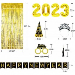 New Years Eve Party Supplies 2023 - Happy New Year Decorations Kit - Includes Banner Hats Glasses Tiaras Balloons Squawkers a...