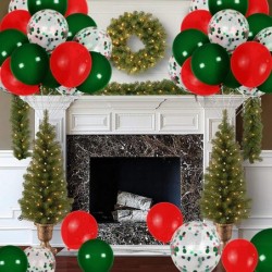 Christmas Balloons Green and Red Balloons 12 Inch 50 Pack Red and Green Confetti Balloons for Christmas Party Decoration $18....