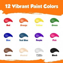 Kids Paint Set - 12 Colors Kids Paint 2 oz Each - Washable Paint for Kids Non Toxic Paint for Kids Paint Set for Kids Art Cra...